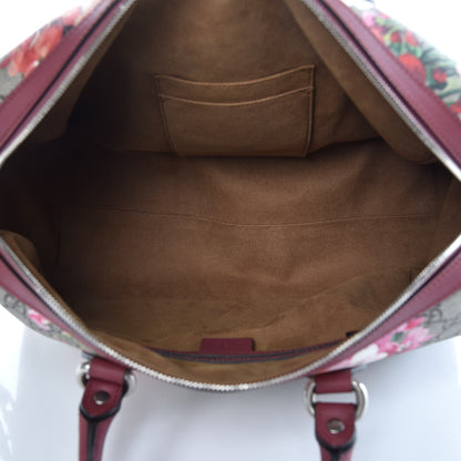Gucci GG Supreme Monogram Blooms Medium Boston Beige Multicolor Dry Rose 5 of 7