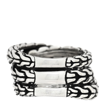 John Hardy Sterling Silver Classic Chain Tiga Overlap Ring 54 7 3 of 4