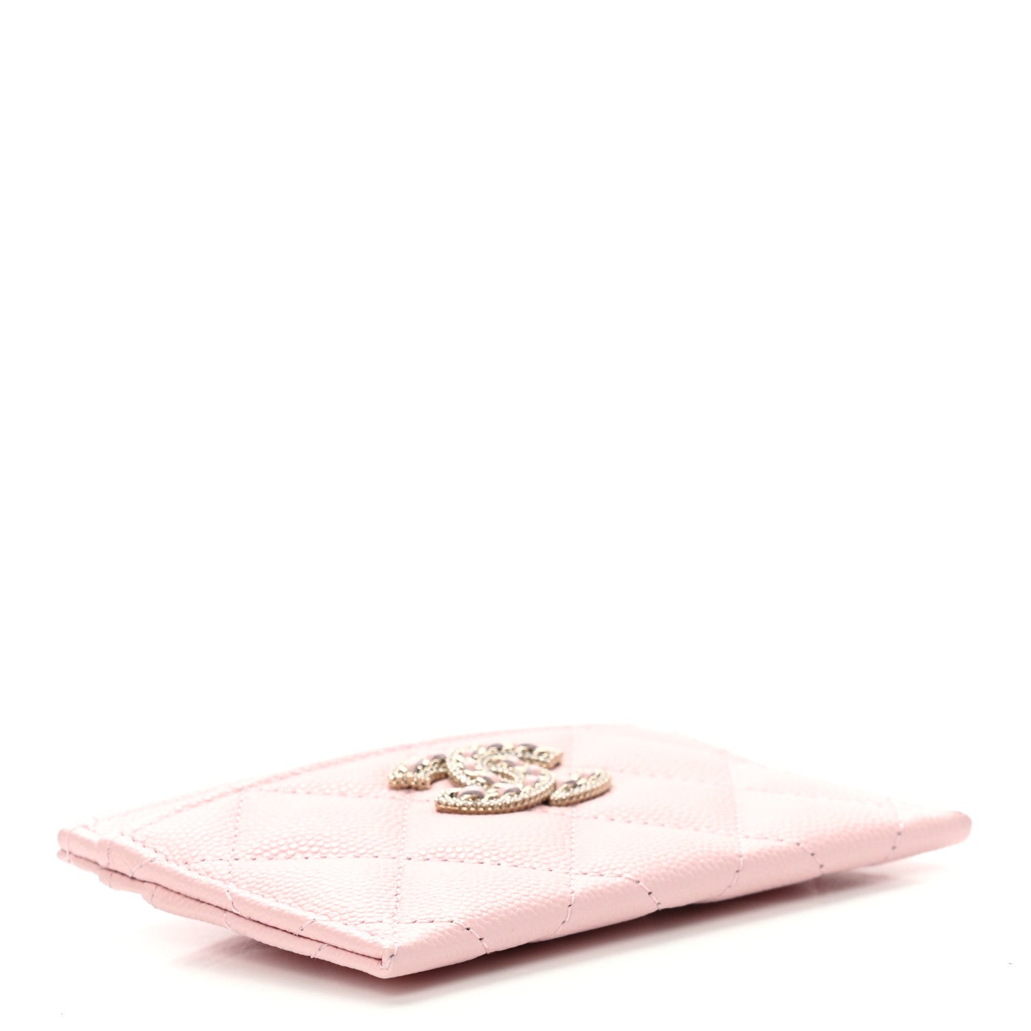 Chanel Caviar Quilted Crystal Card Holder Pink 4 of 9