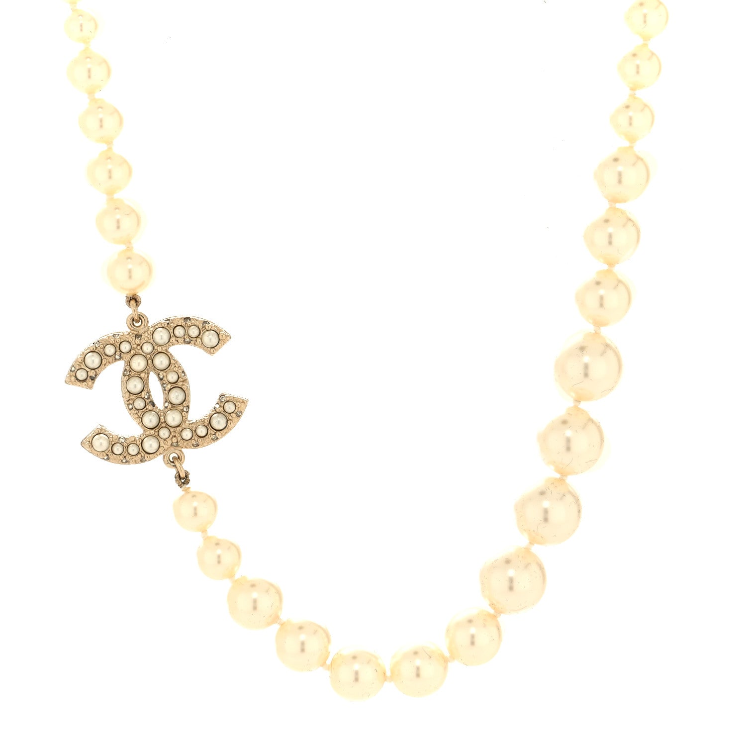 Chanel Pearl CC 100th Anniversary Necklace Light Gold 1 of 5