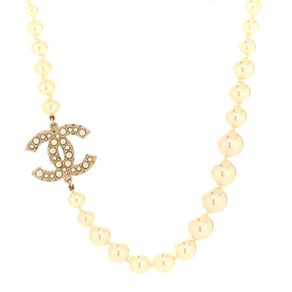 Chanel Pearl CC 100th Anniversary Necklace Light Gold 1 of 5