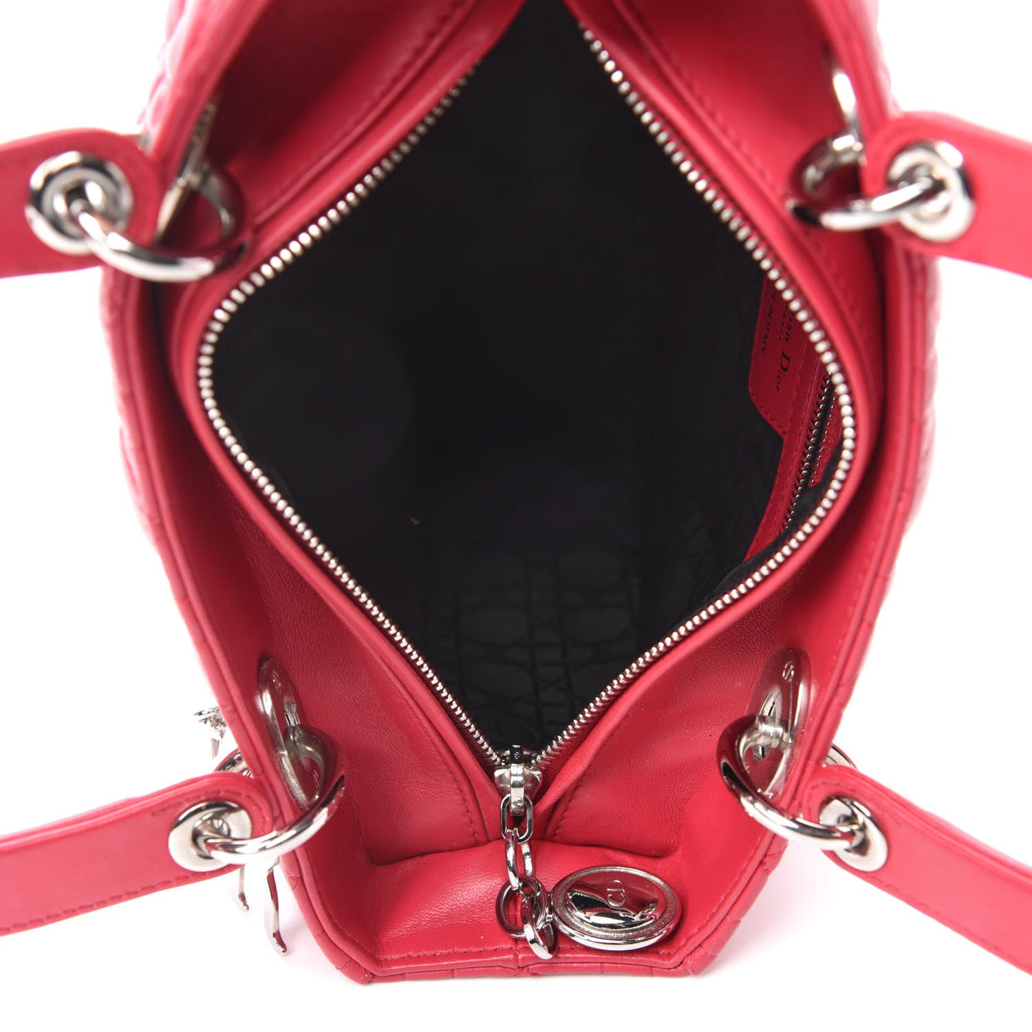 Christian Dior Lambskin Cannage Medium Lady Dior Fuchsia 5 of 10