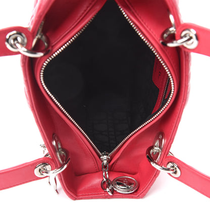 Christian Dior Lambskin Cannage Medium Lady Dior Fuchsia 5 of 10