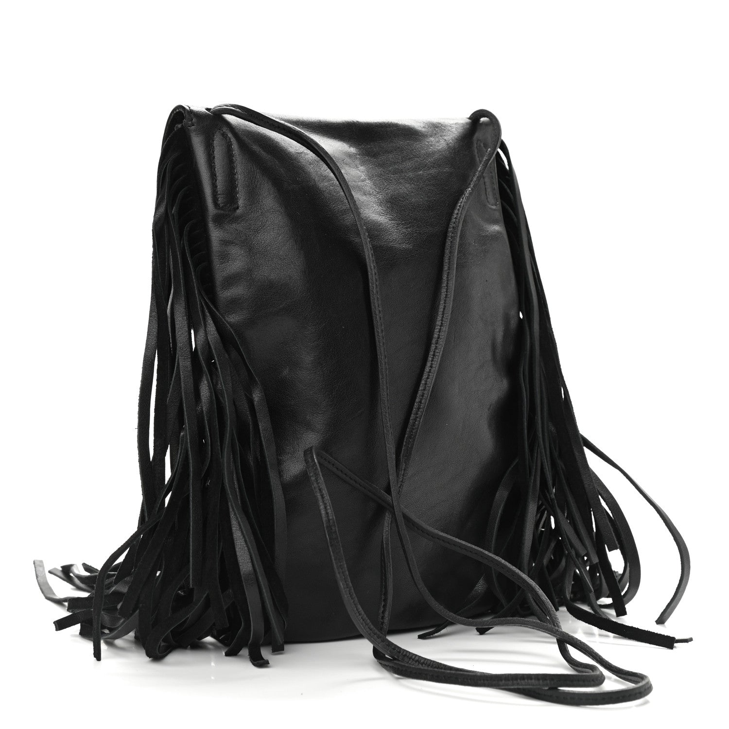 Saint Laurent Lambskin Fringe Small Anita Crossbody Bag Black 2 of 9