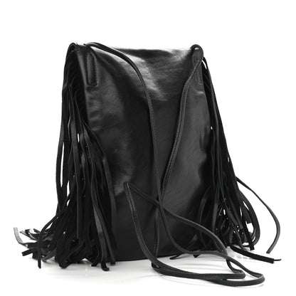 Saint Laurent Lambskin Fringe Small Anita Crossbody Bag Black 2 of 9