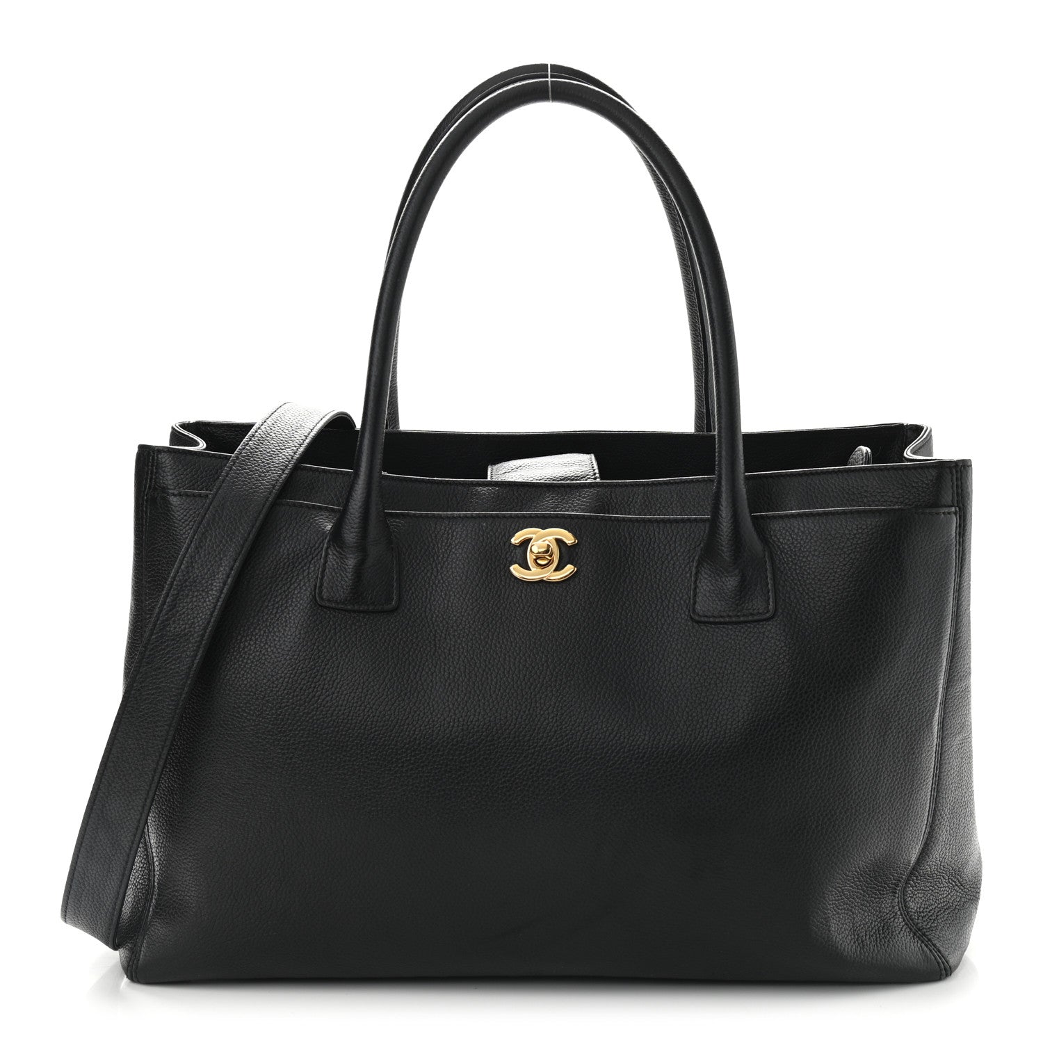 Chanel Calfskin Cerf Executive Shopper Tote Black 1 of 12