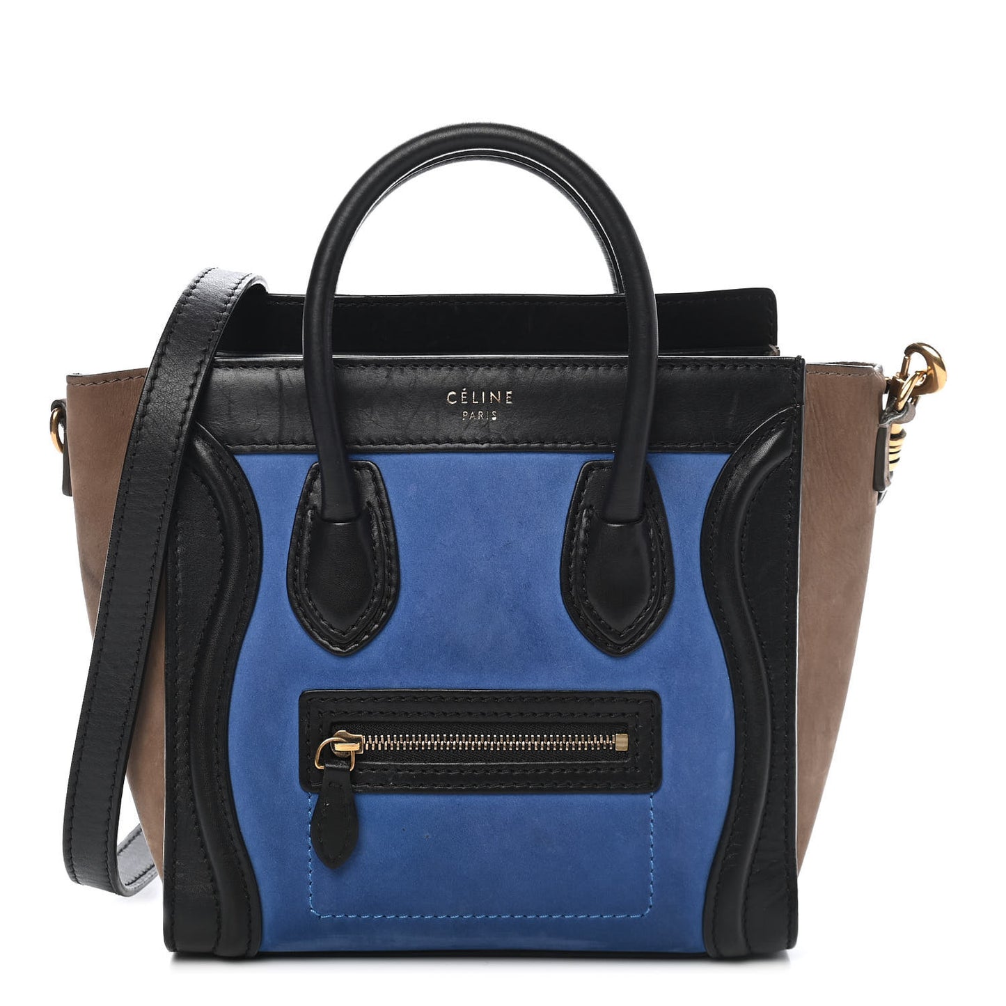Nubuck Smooth Calfskin Nano Tri-Color Luggage Royal Blue