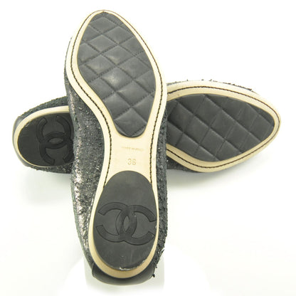 Chanel Stretch Spirit Flats 36 Dark Silver 6 of 10