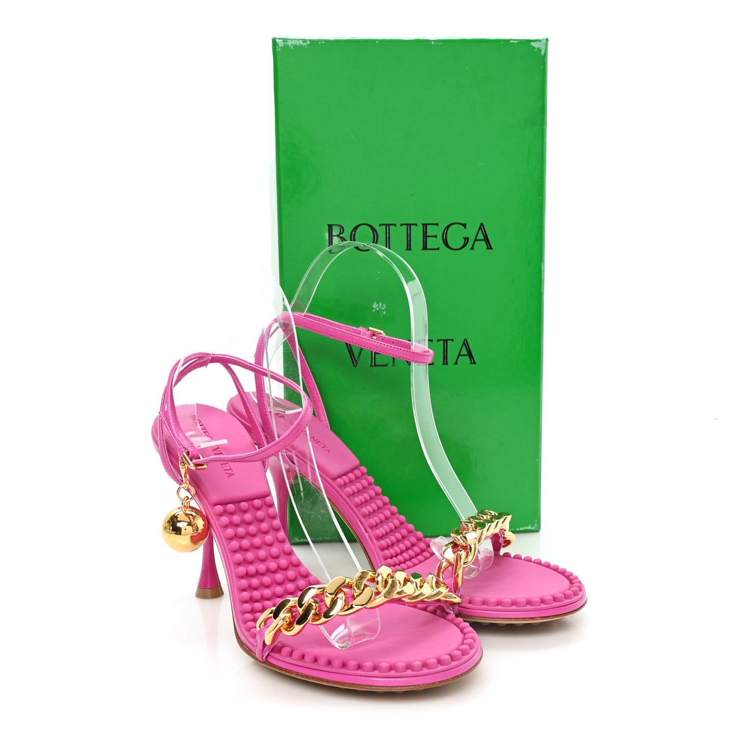 Lambskin Dot 90mm Sandals 39.5 Hollyhock