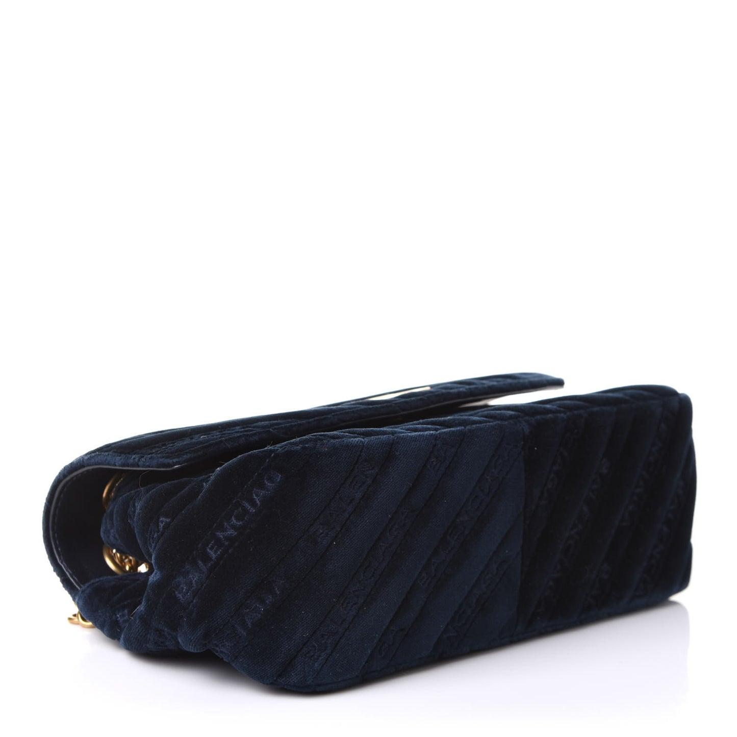 Velvet Logo Matelasse BB Chain Wallet Navy