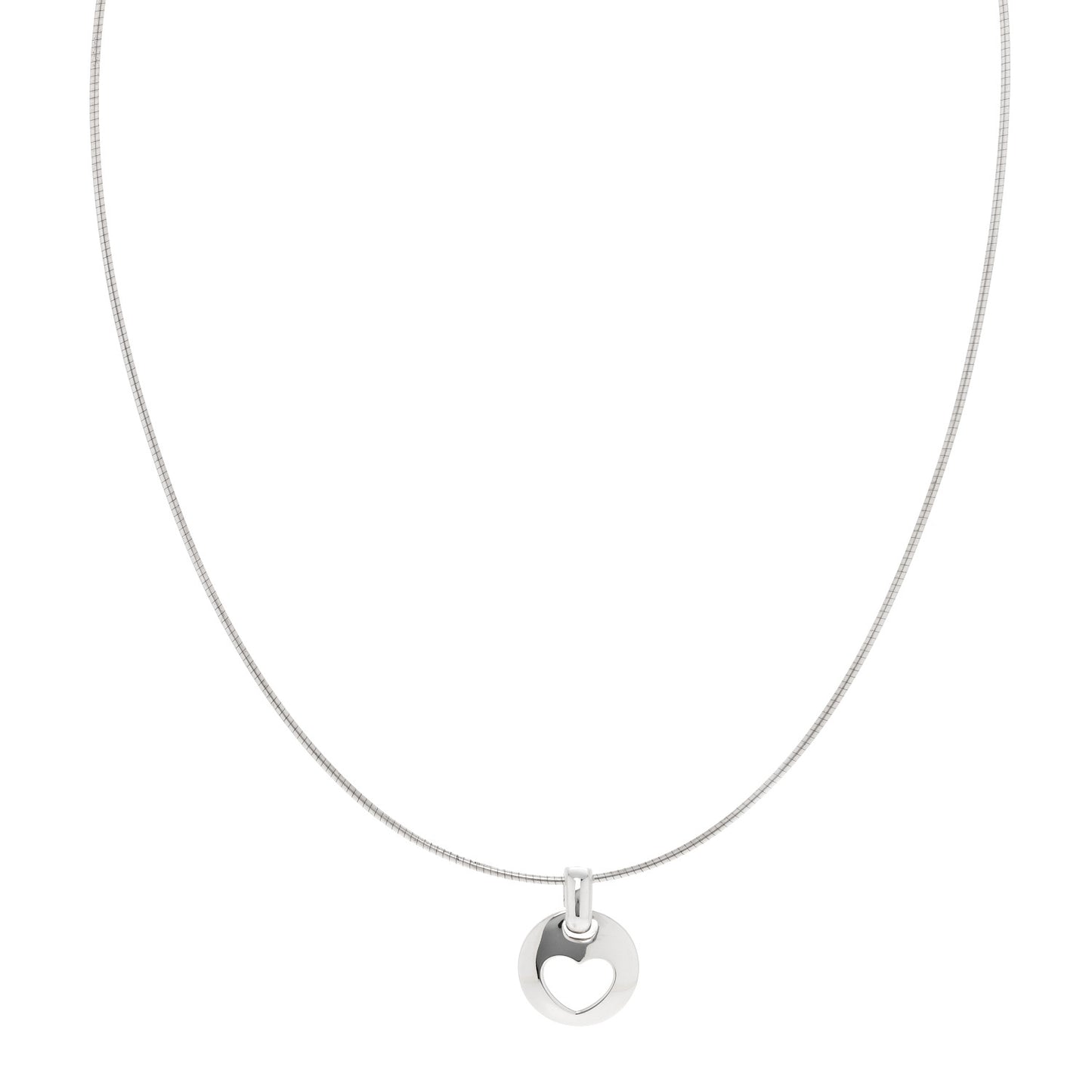 Sterling Silver Stencil Heart Pendant Necklace