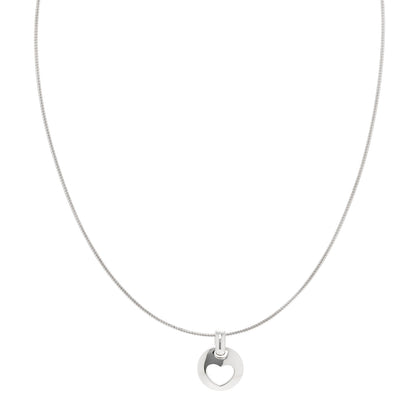 Tiffany Sterling Silver Stencil Heart Pendant Necklace 1 of 6