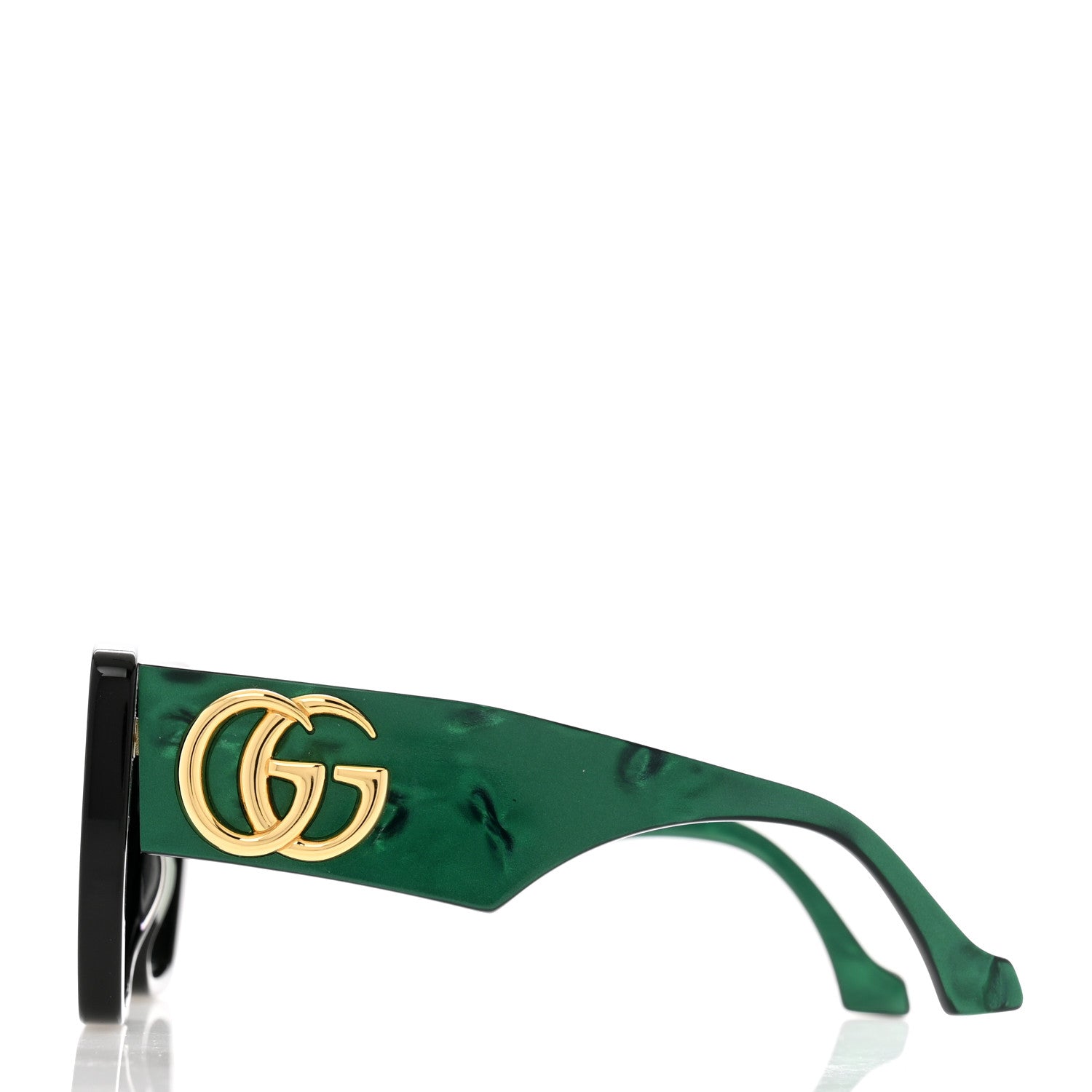 Gucci Acetate Square Frame Sunglasses GG0956S Green Black 3 of 8