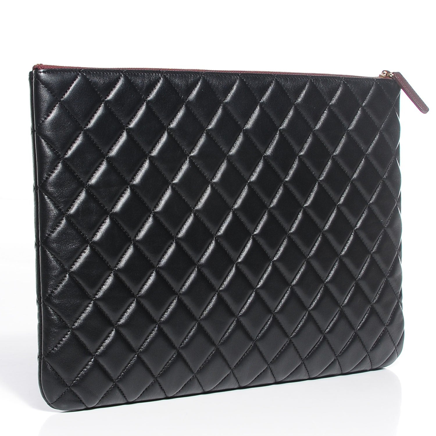 Chanel Lambskin Quilted Large Cosmetic Case Black 3 of 7