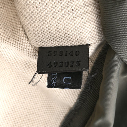 Gucci GG Supreme Monogram Textured Dollar Calfskin Medium Ophidia Double Buckle Backpack Grey Black Graphite Grey 7 of 10
