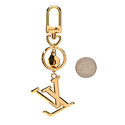 Louis Vuitton Metal LV Facettes Bag Charm Key Holder Gold 2 of 3