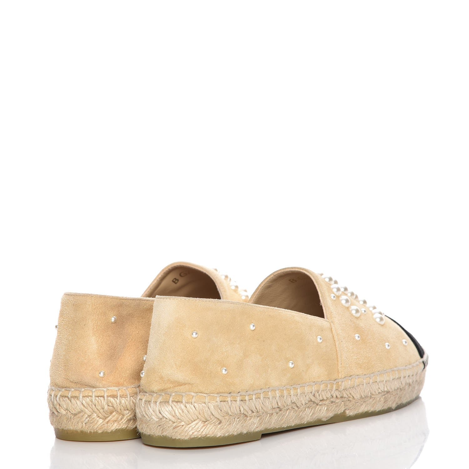 Chanel Suede Pearl CC Espadrilles 40 Beige Black 4 of 9