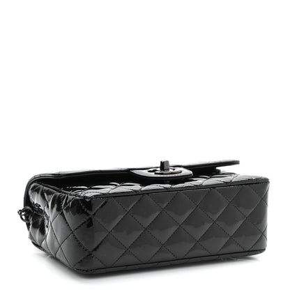 Chanel Patent Calfskin Quilted Mini Rectangular Flap So Black 4 of 11