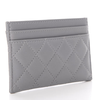 Chanel Lambskin Quilted Boy Card Holder Grey 3 of 9
