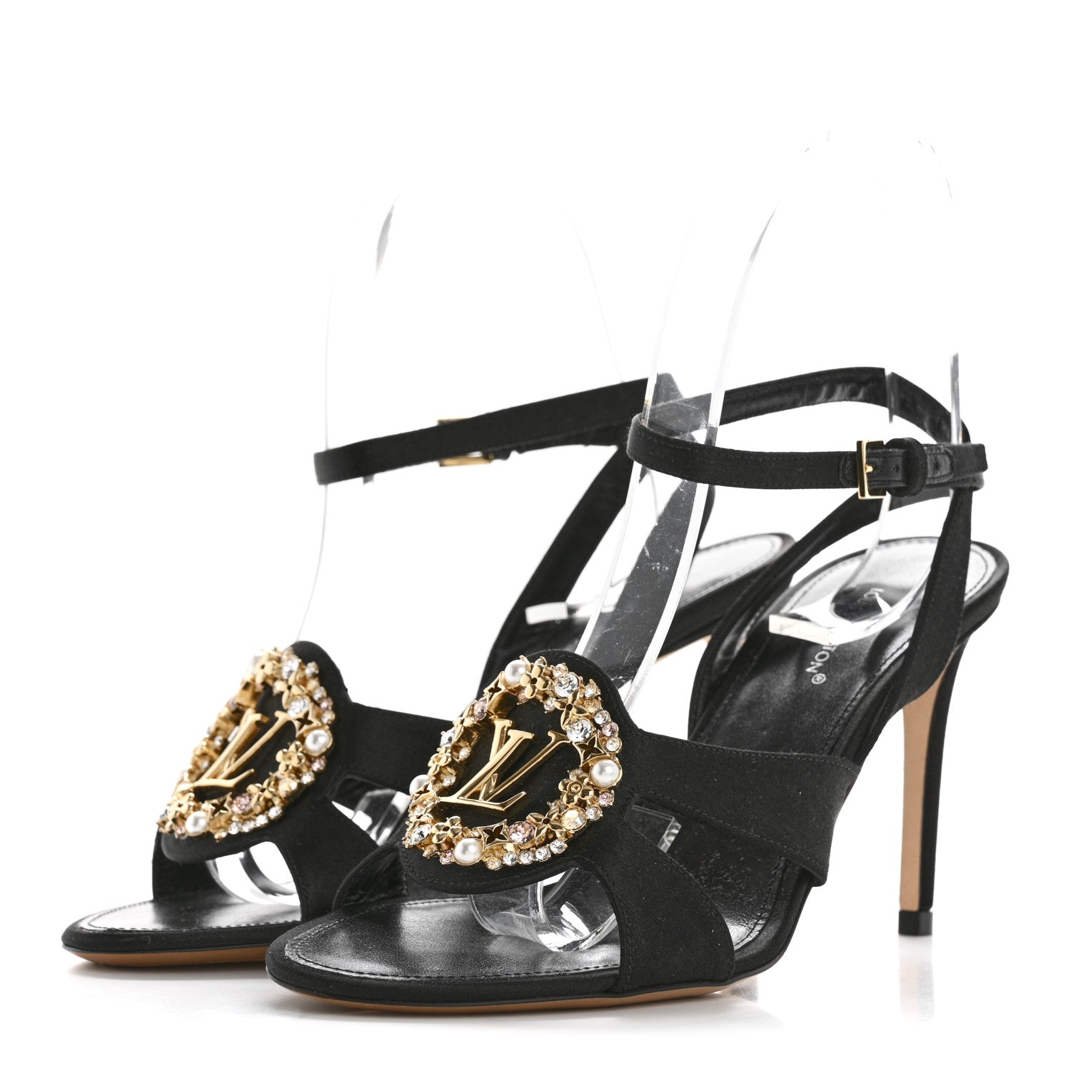 Louis Vuitton Satin Met Sandal 36.5 Black 4 of 10