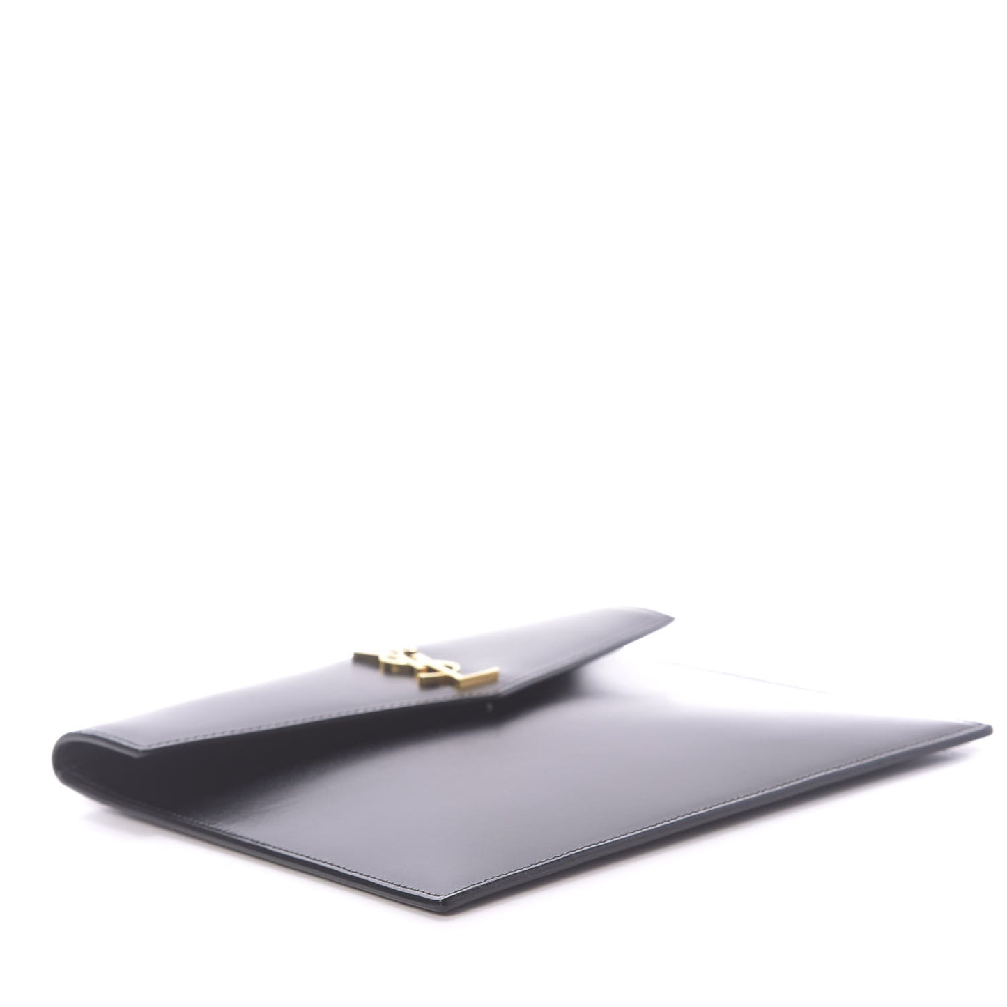 Smooth Shiny Calfskin Monogram Uptown Baby Pouch Black