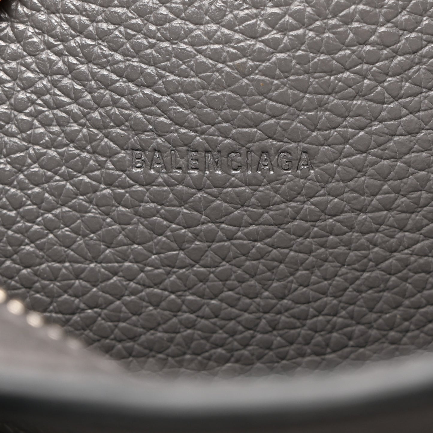 Grained Calfskin Neo Classic Silver Hardware Mini City Dark Grey
