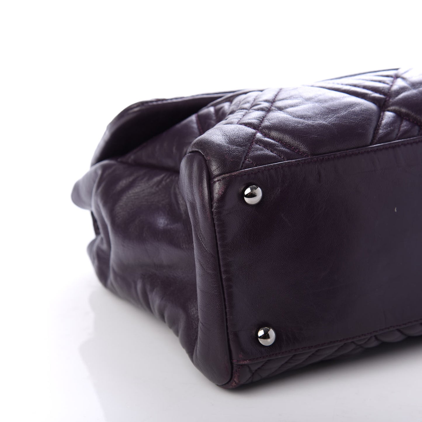 Lambskin In and Out XL Maxi Flap Dark Purple