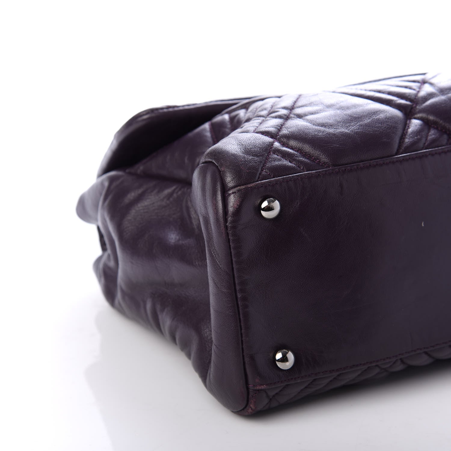 Chanel Lambskin In and Out XL Maxi Flap Dark Purple 7 of 9