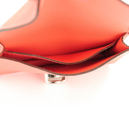 Hermes Togo Dogon Card Case Key Holder Rose Candy 6 of 7