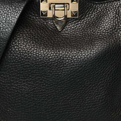 Valentino Garavani Pebbled Calfskin Mini Rockstud Flip-Lock Messenger Bag Black 7 of 12