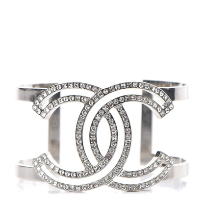 Chanel Crystal CC Cuff Silver 1 of 5