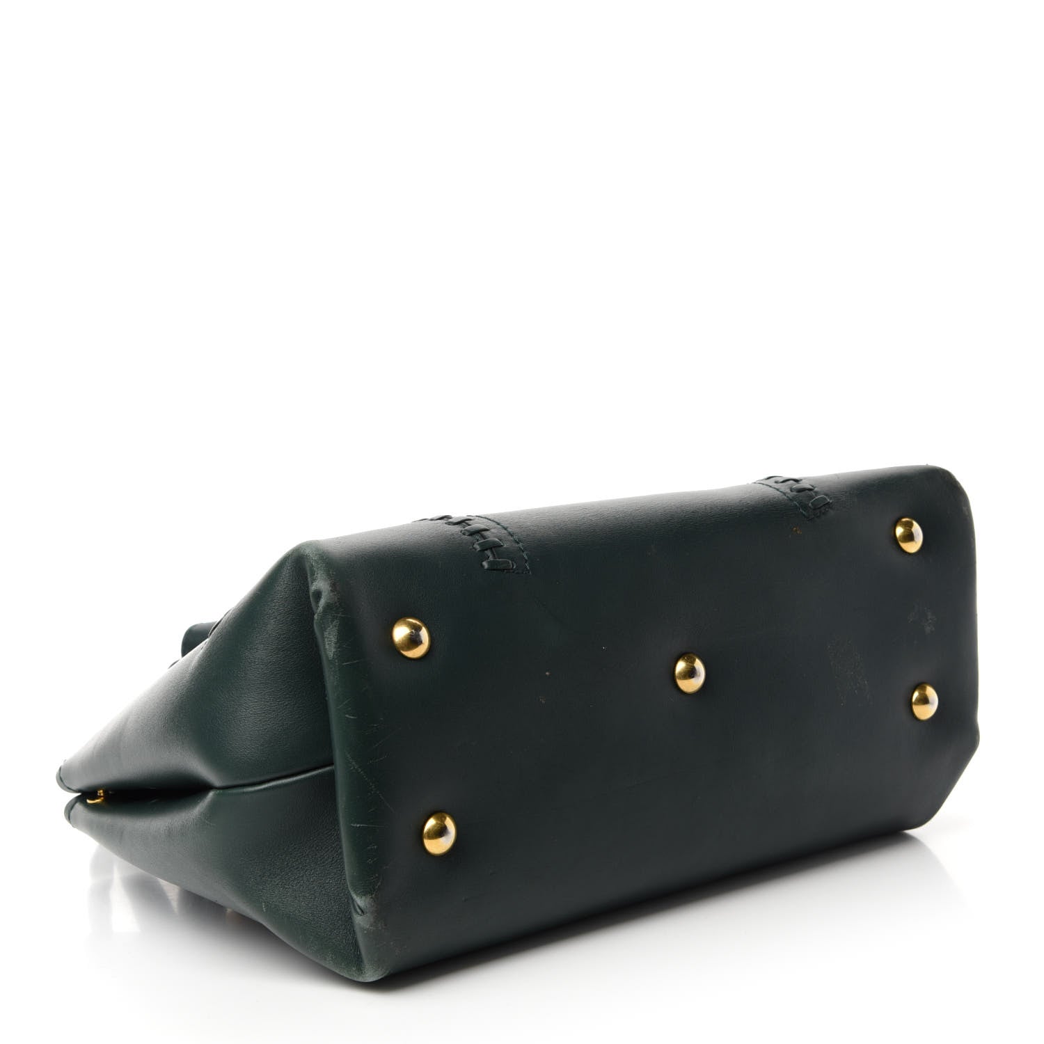 Alexander McQueen Calfskin Whipstitch Folk Tote Bag Dark Green Bottle 5 of 13