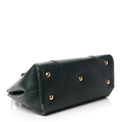 Alexander McQueen Calfskin Whipstitch Folk Tote Bag Dark Green Bottle 5 of 13