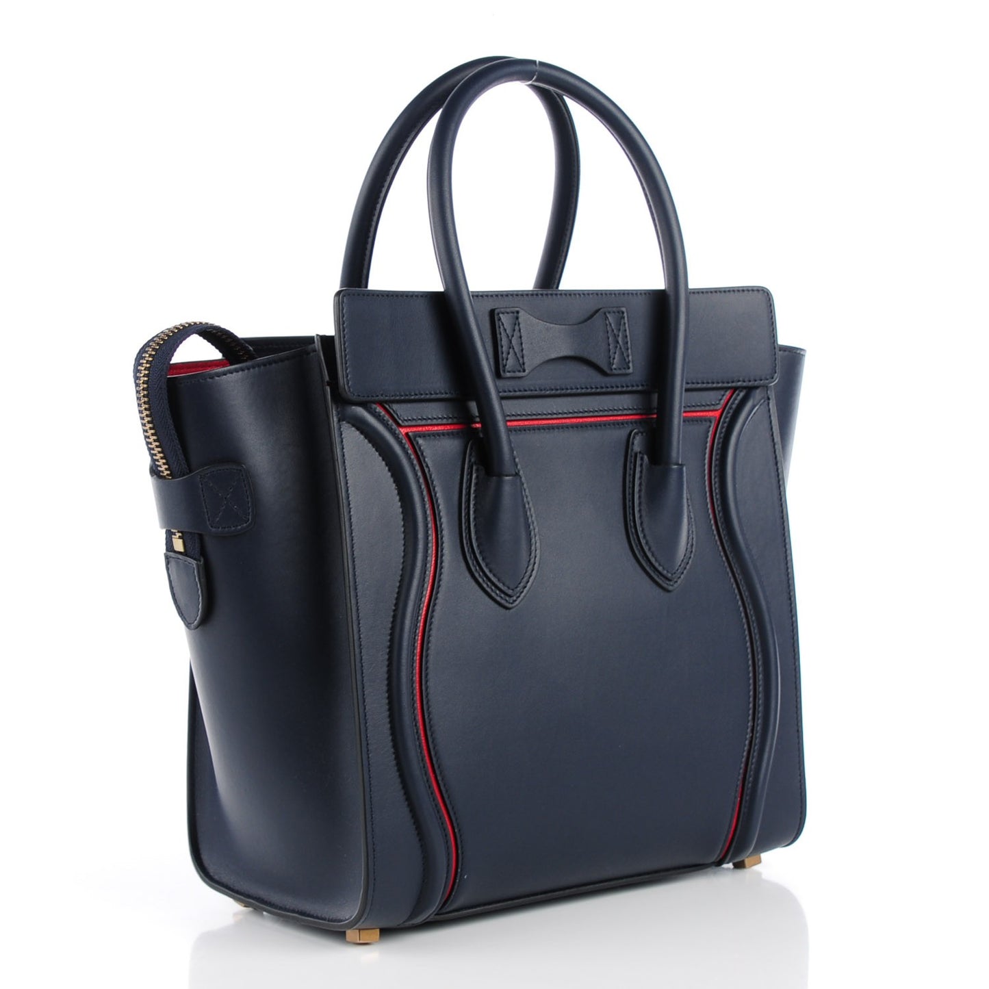 Smooth Calfskin Interstice Micro Luggage Navy Blue