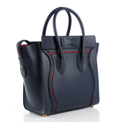 Celine Smooth Calfskin Interstice Micro Luggage Navy Blue 5 of 9