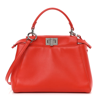 Fendi Nappa Mini Peekaboo Iconic Satchel Papavero 1 of 11