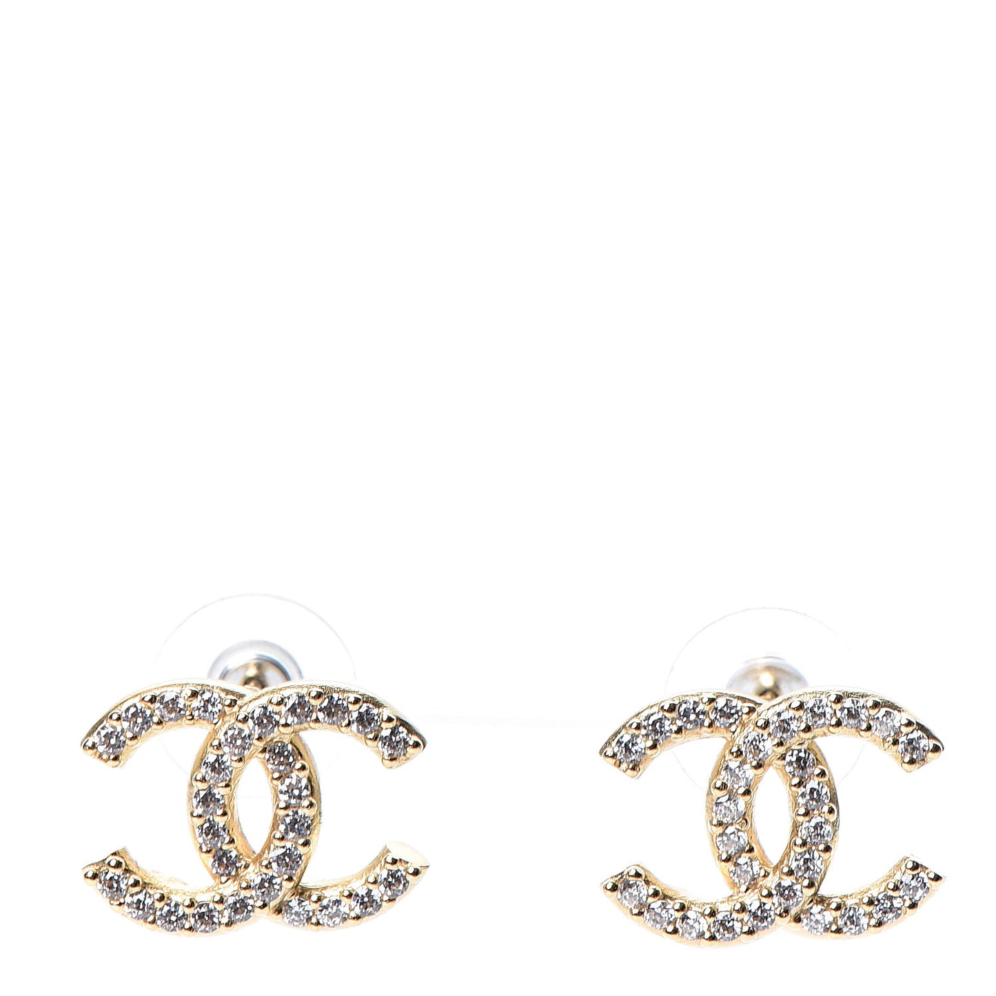 Crystal CC Earrings Gold