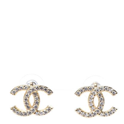 Chanel Crystal CC Earrings Gold 1 of 5