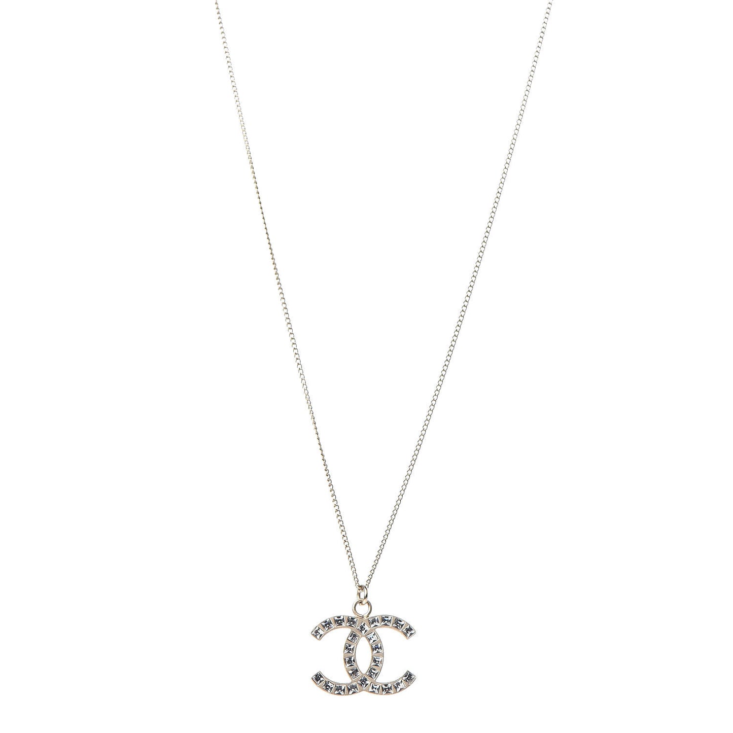 Baguette Crystal CC Necklace Gold