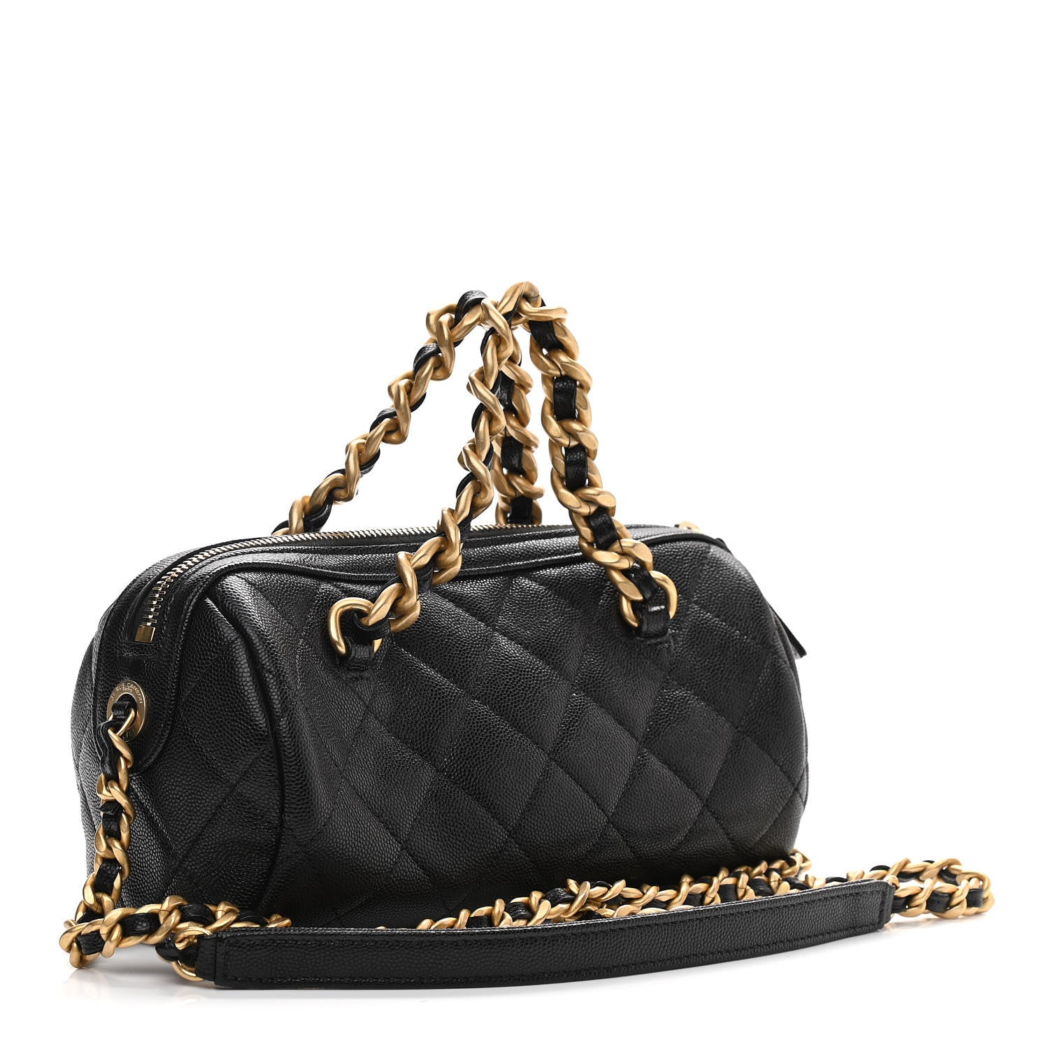 Chanel Caviar Quilted Small Fashion Therapy Bowling Bag Black 2 of 10