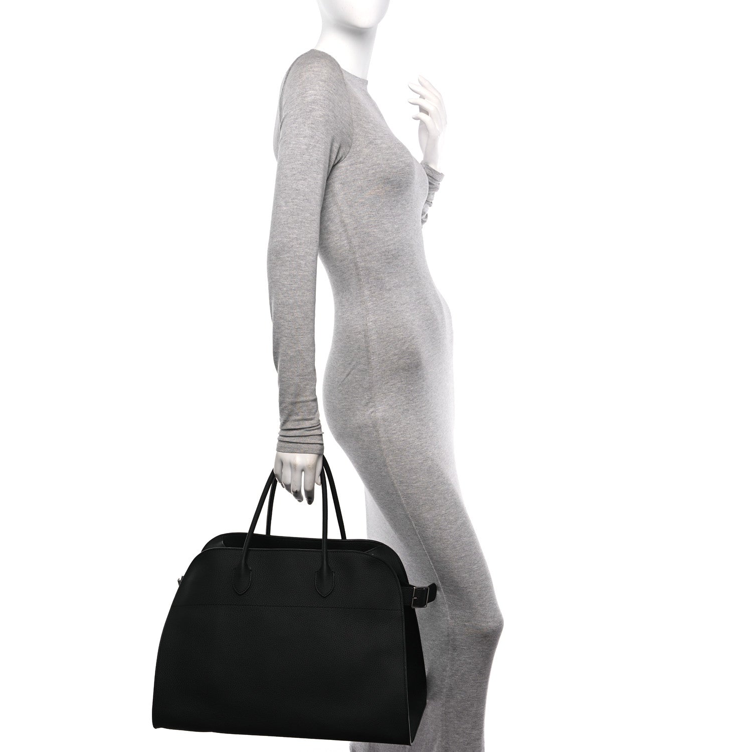 The Row Grained Calfskin Soft Margaux 17 Black 2 of 9