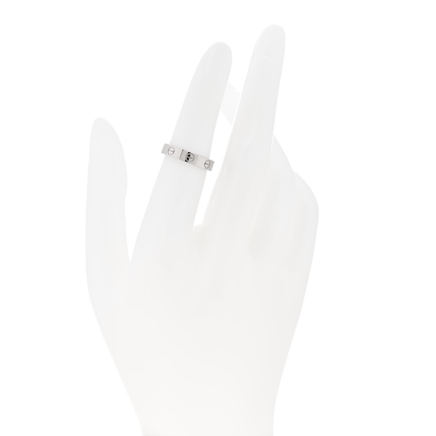 Cartier 18K White Gold 3.5mm LOVE Wedding Band Ring 50 5.25 2 of 5