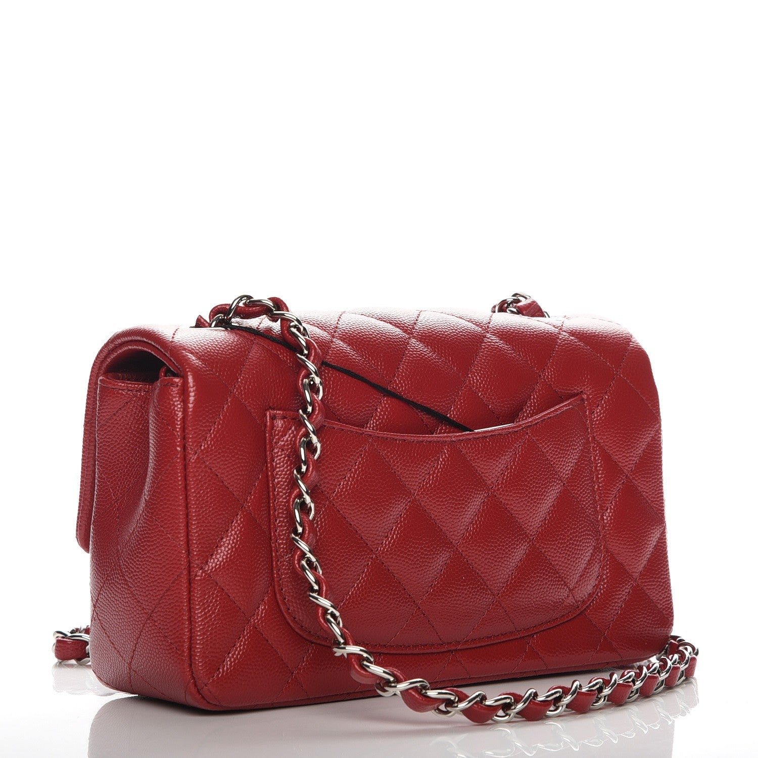 Chanel Caviar Quilted Mini Rectangular Flap Dark Red 3 of 8