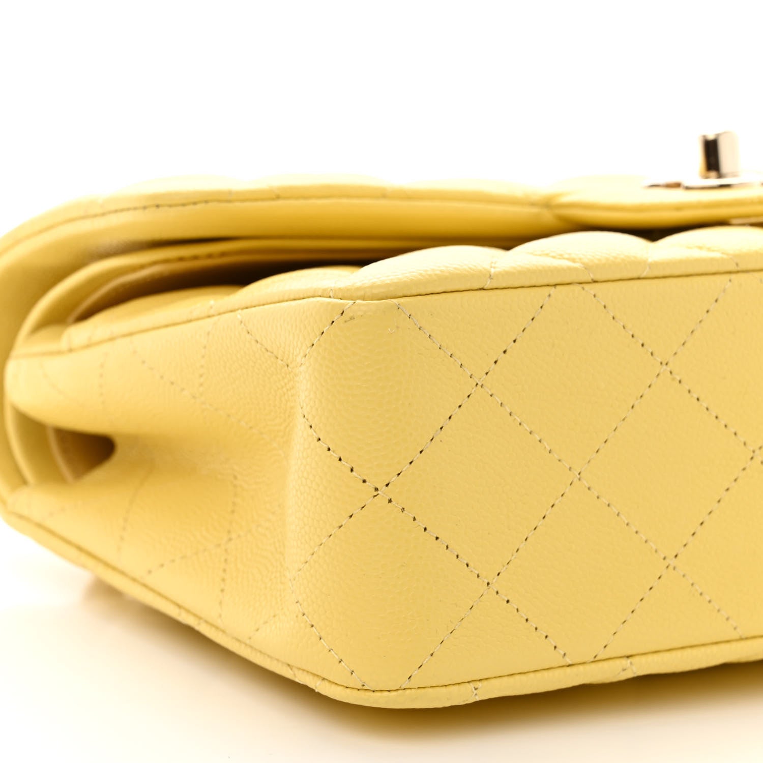 Chanel Caviar Quilted Small Double Flap Yellow 9 of 11