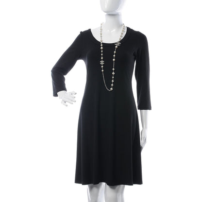 Chanel Pearl Baguette Crystal CC Long Necklace Silver 2 of 6
