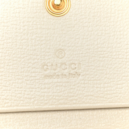 Gucci GG Supreme Monogram Azalea Calfskin Horsebit 1955 Card Case Wallet Beige Ebony Mystic White 7 of 12