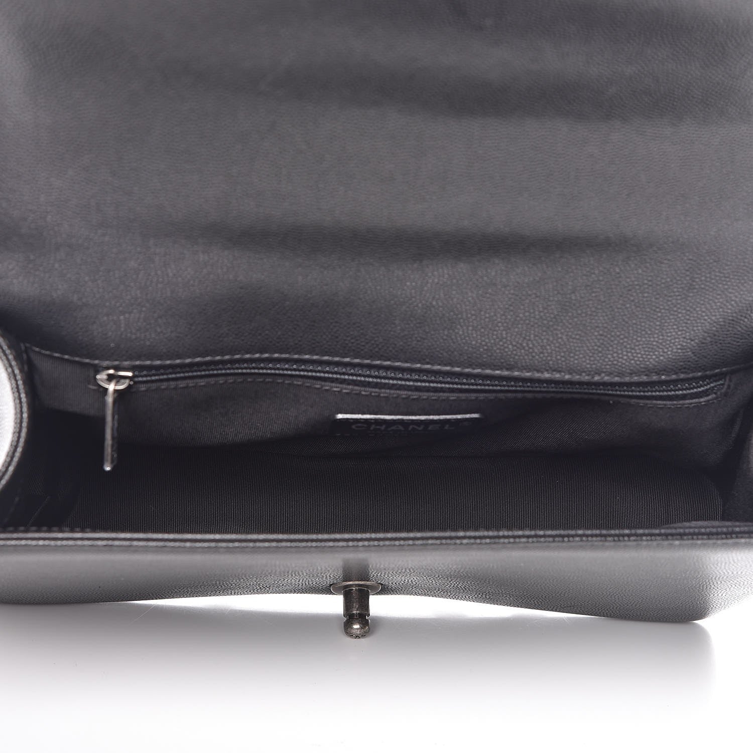 Chanel Caviar Chevron Quilted New Medium Boy Flap Black 5 of 9