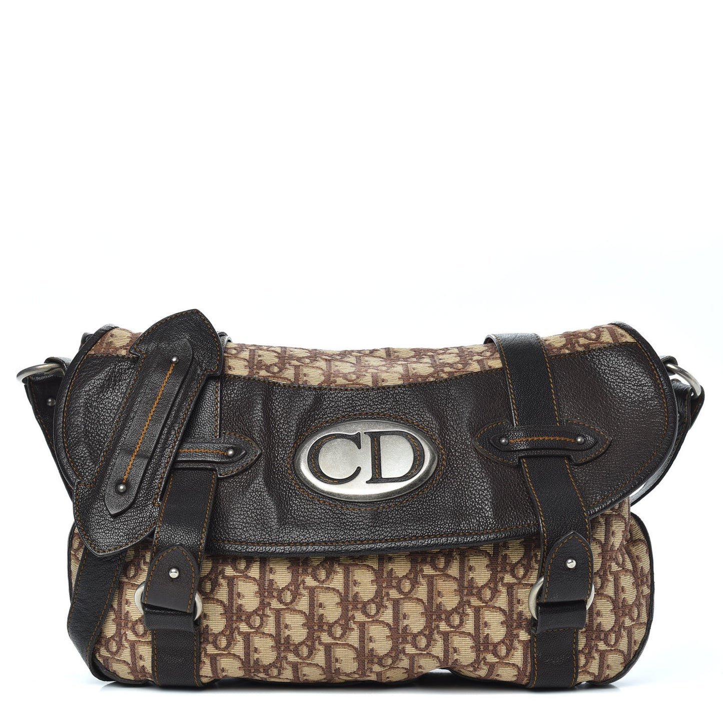 Monogram Flap Messenger Brown