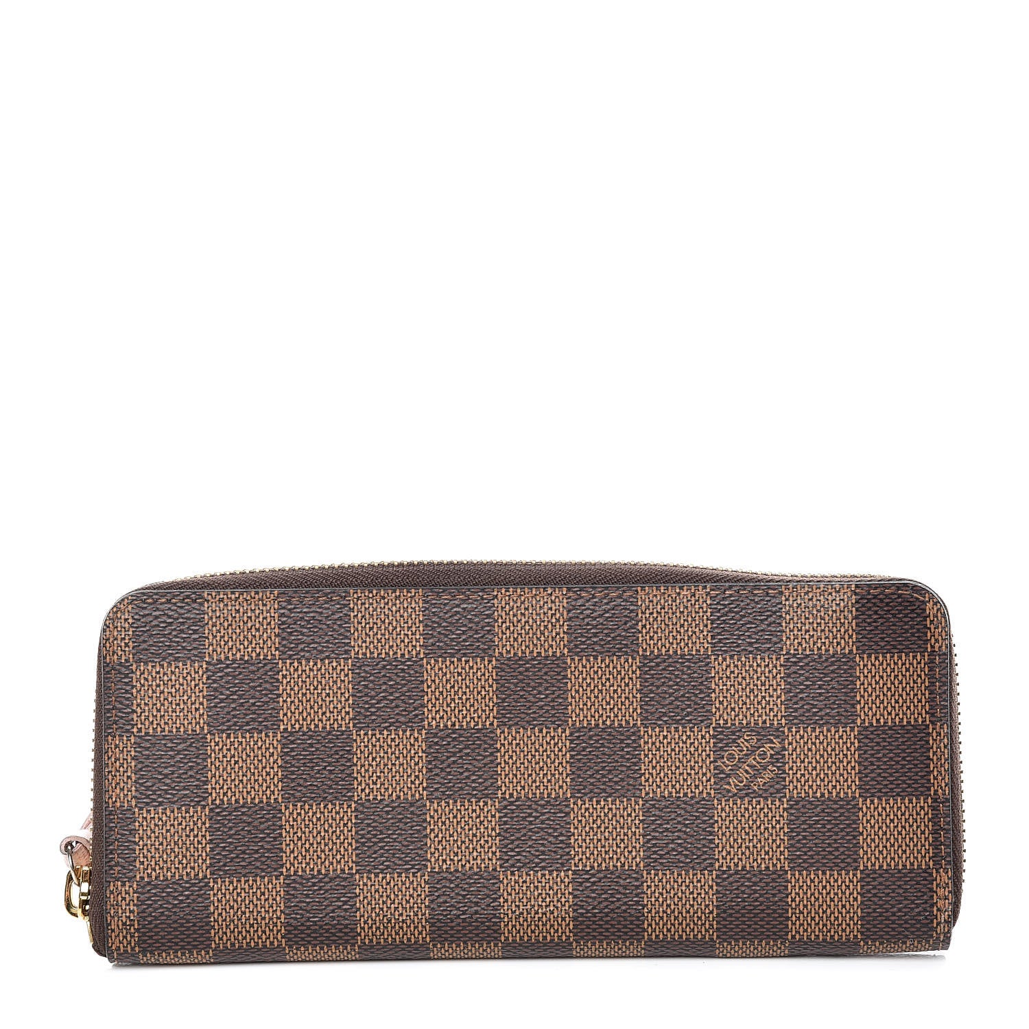 Louis Vuitton Damier Ebene Clemence Wallet Rose Ballerine 1 of 10