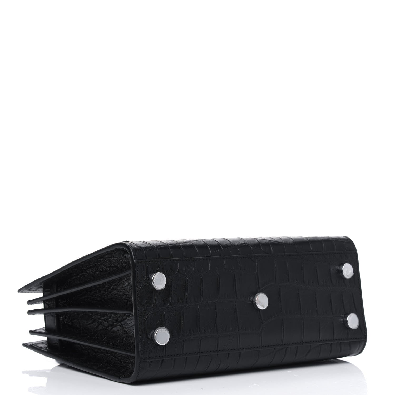 Saint Laurent Calfskin Crocodile Embossed Nano Sac De Jour Black 3 of 4